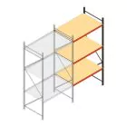 Grootvakstelling AR 3000x1610x900 mm (hxbxd) 3 niveaus verzinkt aanbouwsectie met voorgemonteerde frames