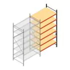 Grootvakstelling AR 3000x1610x900 mm (hxbxd) 6 niveaus verzinkt aanbouwsectie met voorgemonteerde frames