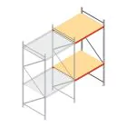 Grootvakstelling AR 3000x1610x1200 mm (hxbxd) 2 niveaus verzinkt aanbouwsectie met voorgemonteerde frames