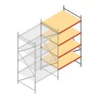 Grootvakstelling AR 3000x1850x1200 mm (hxbxd) 4 niveaus verzinkt aanbouwsectie