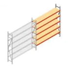 Grootvakstelling AR 2000x2250x400 mm (hxbxd) 5 niveaus verzinkt aanbouwsectie met voorgemonteerde frames