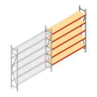Grootvakstelling AR 2500x2010x400 mm (hxbxd) 5 niveaus verzinkt aanbouwsectie