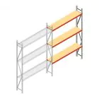 Grootvakstelling AR 3000x2250x500 mm (hxbxd) 3 niveaus verzinkt aanbouwsectie met voorgemonteerde frames