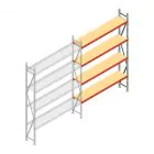 Grootvakstelling AR 3000x2250x500 mm (hxbxd) 4 niveaus verzinkt aanbouwsectie met voorgemonteerde frames