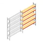 Grootvakstelling AR 3000x2010x500 mm (hxbxd) 5 niveaus verzinkt aanbouwsectie