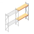 Grootvakstelling AR 3000x2250x600 mm (hxbxd) 2 niveaus verzinkt aanbouwsectie met voorgemonteerde frames