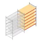 Grootvakstelling AR 3000x2250x1200 mm (hxbxd) 6 niveaus verzinkt aanbouwsectie met voorgemonteerde frames