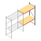 Grootvakstelling AR 3000x2250x900 mm (hxbxd) 2 niveaus verzinkt aanbouwsectie met voorgemonteerde frames