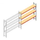 Grootvakstelling AR 2000x2700x400 mm (hxbxd) 3 niveaus verzinkt aanbouwsectie