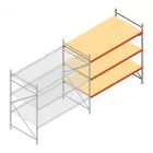 Grootvakstelling AR 2000x2700x1200 mm (hxbxd) 3 niveaus verzinkt aanbouwsectie