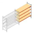 Grootvakstelling AR 2500x2700x900 mm (hxbxd) 4 niveaus verzinkt aanbouwsectie