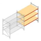 Grootvakstelling AR 2500x2700x1200 mm (hxbxd) 3 niveaus verzinkt aanbouwsectie met voorgemonteerde frames