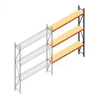 Grootvakstelling AR 3000x2700x400 mm (hxbxd) 3 niveaus verzinkt aanbouwsectie met voorgemonteerde frames