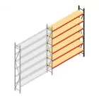 Grootvakstelling AR 3000x2700x500 mm (hxbxd) 6 niveaus verzinkt aanbouwsectie met voorgemonteerde frames