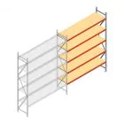 Grootvakstelling AR 3000x2700x600 mm (hxbxd) 5 niveaus verzinkt aanbouwsectie met voorgemonteerde frames