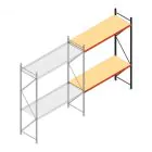 Grootvakstelling AR 3000x2700x800 mm (hxbxd) 2 niveaus verzinkt aanbouwsectie