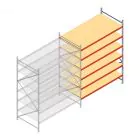 Grootvakstelling AR 3000x2700x1200 mm (hxbxd) 6 niveaus verzinkt aanbouwsectie met voorgemonteerde frames