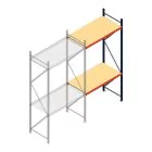 Grootvakstelling AR 3000x1610x800 mm (hxbxd) 2 niveaus blauw aanbouwsectie met voorgemonteerde frames