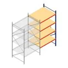 Grootvakstelling AR 3000x1610x1200 mm (hxbxd) 4 niveaus blauw aanbouwsectie met voorgemonteerde frames