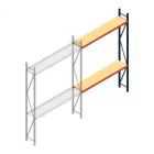 Grootvakstelling AR 3000x1850x400 mm (hxbxd) 2 niveaus blauw aanbouwsectie