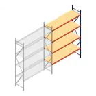 Grootvakstelling AR 3000x1850x600 mm (hxbxd) 4 niveaus blauw aanbouwsectie