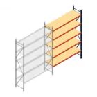 Grootvakstelling AR 3000x1850x600 mm (hxbxd) 5 niveaus blauw aanbouwsectie