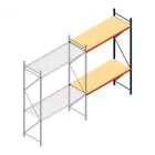 Grootvakstelling AR 3000x1850x800 mm (hxbxd) 2 niveaus blauw aanbouwsectie met voorgemonteerde frames