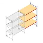 Grootvakstelling AR 3000x2010x1200 mm (hxbxd) 3 niveaus blauw aanbouwsectie met voorgemonteerde frames