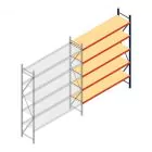 Grootvakstelling AR 3000x2700x600 mm (hxbxd) 5 niveaus blauw aanbouwsectie