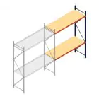 Grootvakstelling AR 3000x2700x800 mm (hxbxd) 2 niveaus blauw aanbouwsectie
