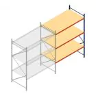 Grootvakstelling AR 3000x2700x1200 mm (hxbxd) 3 niveaus blauw aanbouwsectie met voorgemonteerde frames