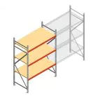 Grootvakstelling AR 2500x1610x900 mm (hxbxd) 3 niveaus verzinkt beginsectie met voorgemonteerde frames