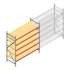 Grootvakstelling AR 2000x2010x800 mm (hxbxd) 5 niveaus verzinkt beginsectie met voorgemonteerde frames