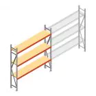 Grootvakstelling AR 2500x2250x400 mm (hxbxd) 3 niveaus verzinkt beginsectie met voorgemonteerde frames