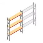 Grootvakstelling AR 3000x2250x500 mm (hxbxd) 3 niveaus verzinkt beginsectie met voorgemonteerde frames
