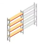 Grootvakstelling AR 3000x2250x500 mm (hxbxd) 4 niveaus verzinkt beginsectie met voorgemonteerde frames