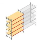 Grootvakstelling AR 3000x2250x1000 mm (hxbxd) 5 niveaus verzinkt beginsectie met voorgemonteerde frames