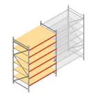 Grootvakstelling AR 3000x2250x1200 mm (hxbxd) 6 niveaus verzinkt beginsectie met voorgemonteerde frames