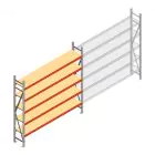 Grootvakstelling AR 2000x2700x400 mm (hxbxd) 5 niveaus verzinkt beginsectie met voorgemonteerde frames
