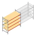 Grootvakstelling AR 2000x2700x1000 mm (hxbxd) 4 niveaus verzinkt beginsectie