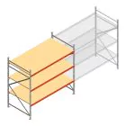 Grootvakstelling AR 2000x2700x1200 mm (hxbxd) 3 niveaus verzinkt beginsectie met voorgemonteerde frames