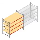 Grootvakstelling AR 2000x2700x1200 mm (hxbxd) 4 niveaus verzinkt beginsectie met voorgemonteerde frames