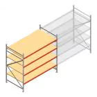 Grootvakstelling AR 2500x2700x1200 mm (hxbxd) 4 niveaus verzinkt beginsectie