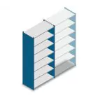 Gebruikte Dexion Impex legbordstelling 2435x1240x610 mm (hxbxd) 7 niveaus beginsectie