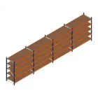 Voordeelrij grootvakstelling Kimer 1750x6250x800 mm (hxbxd) 5 niveaus met voorgemonteerde frames