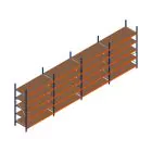 Voordeelrij grootvakstelling Kimer 2250x6250x800 mm (hxbxd) 5 niveaus met voorgemonteerde frames
