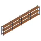 Voordeelrij grootvakstelling Kimer 1750x9250x600 mm (hxbxd) 3 niveaus met voorgemonteerde frames