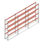 Voordeelrij palletstelling AR T2 6000x11200x1100mm (hxbxd) 4 niveaus 2252kg/niv met voorgemonteerde frames