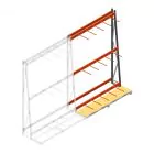 Stelling voor verticale opslag AR enkelzijdig 3000x1850x900 mm (hxbxd) 3 niveaus aanbouwsectie