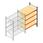 Grootvakstelling AR 2000x1610x1000 mm (hxbxd) 4 niveaus blauw aanbouwsectie met voorgemonteerde frames